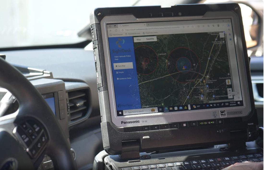 SightDesk running live on an in-vehicle Toughbook in a patrol car
